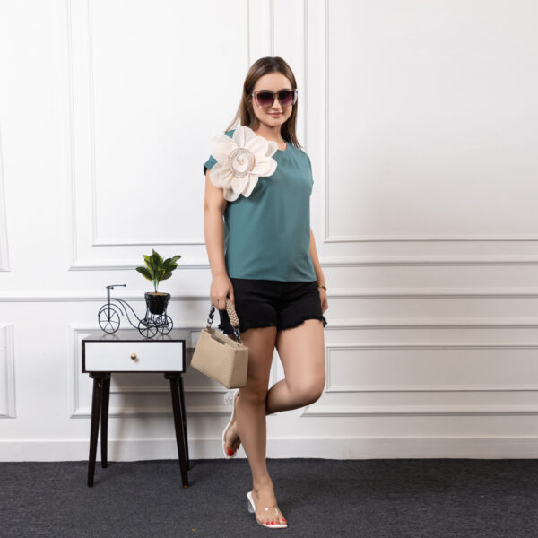 Crush Glam T-shirt with Sarvoski Flower Patch
