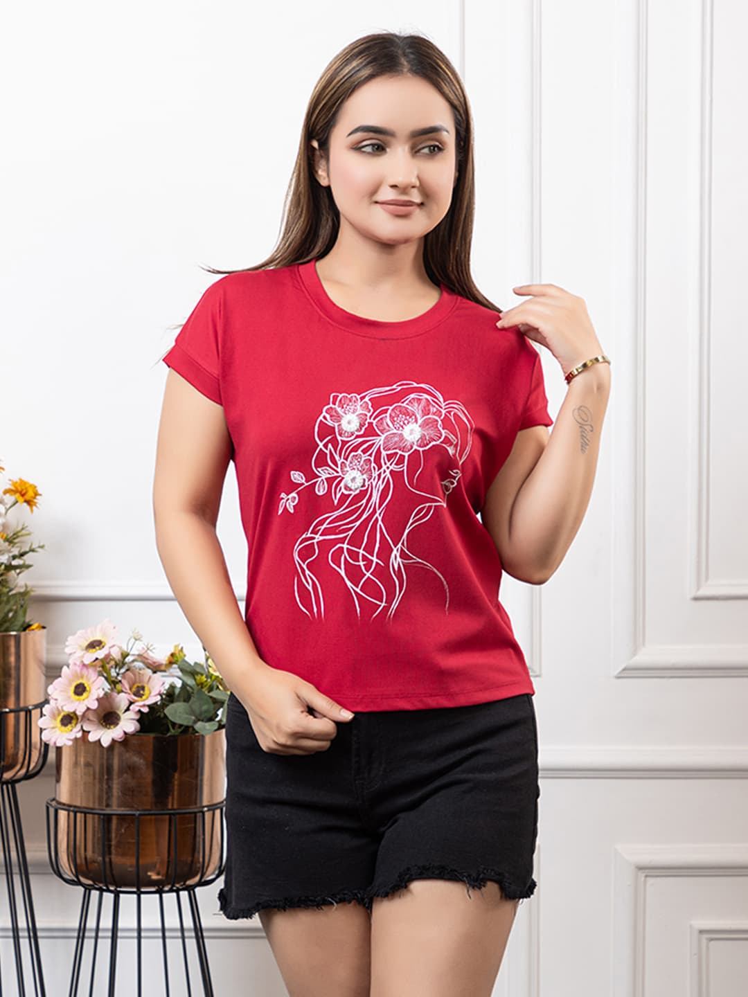 Dream Girl Handpainted Tshirt With Detailing