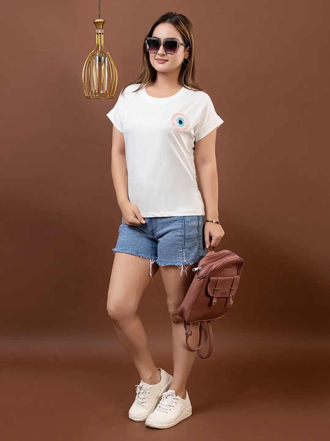 Guarded in Style Evil Eye Embroidered T-shirt