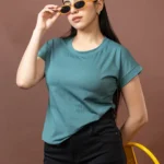 Round Neck Plain Teal