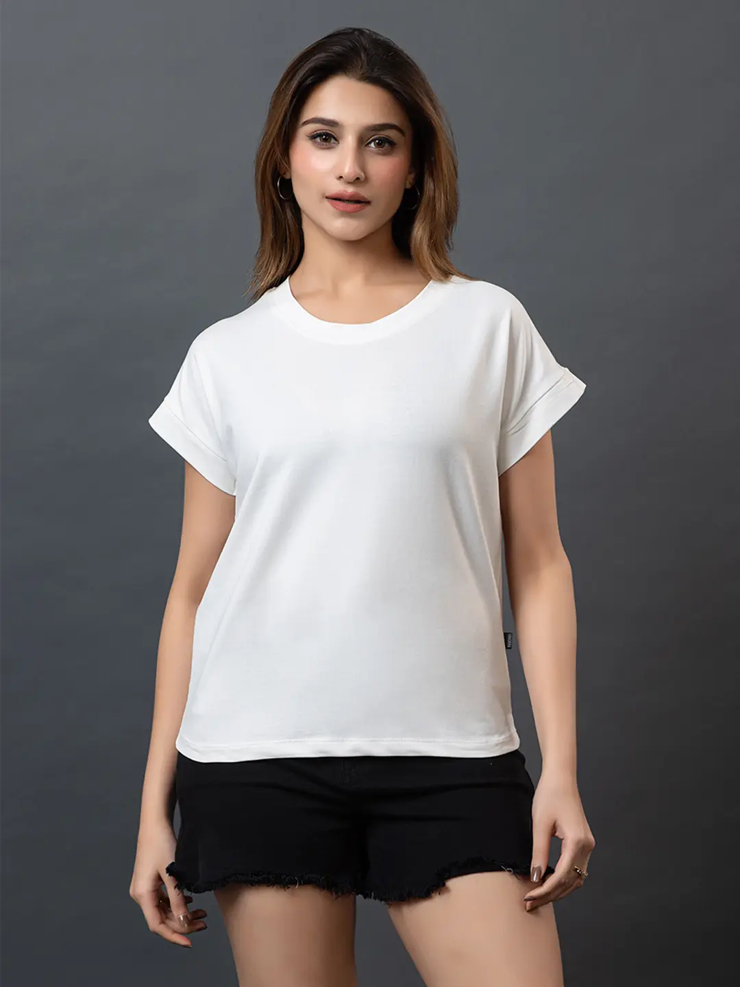 Round Neck Plain White