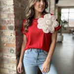 Pearl Glow Tee Embroidery Patch T-Shirt