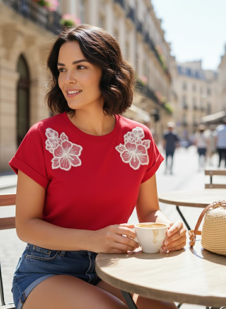 Delicate Net Blooming Beauty Tshirt
